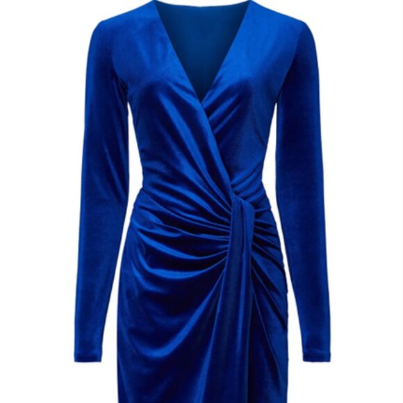 $345 BLACK HALO Abina velvet dress cobalt blue 16 stunning excellent condition - Picture 3 of 10